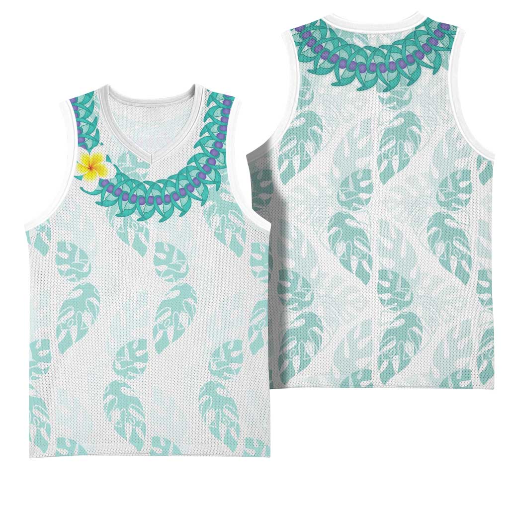 Jade Vine Lei Hawaii Basketball Jersey Aloha Seamless Tropical Leaves LT14 - Polynesian Pride