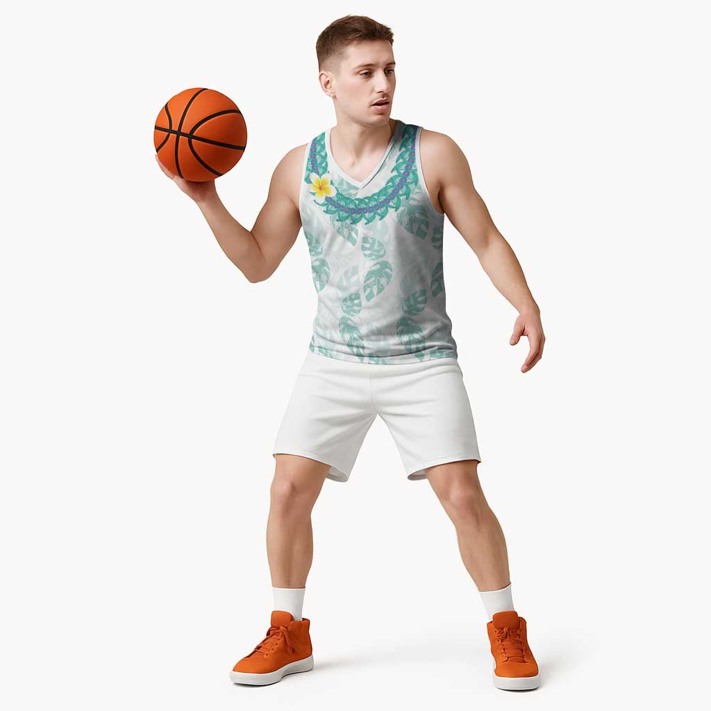 Jade Vine Lei Hawaii Basketball Jersey Aloha Seamless Tropical Leaves LT14 - Polynesian Pride