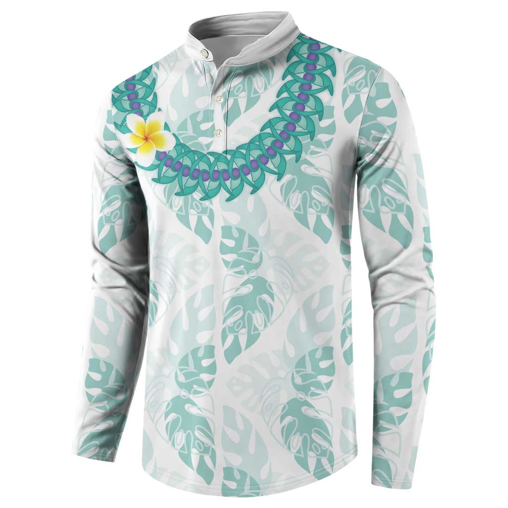 Jade Vine Lei Hawaii Button Sweatshirt Aloha Seamless Tropical Leaves LT14 - Polynesian Pride