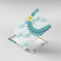 Jade Vine Lei Hawaii Canvas Wall Art Aloha Seamless Tropical Leaves LT14 With Frame White - Polynesian Pride