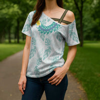 Jade Vine Lei Hawaii Cross Shoulder Shirt Aloha Seamless Tropical Leaves LT14 - Polynesian Pride