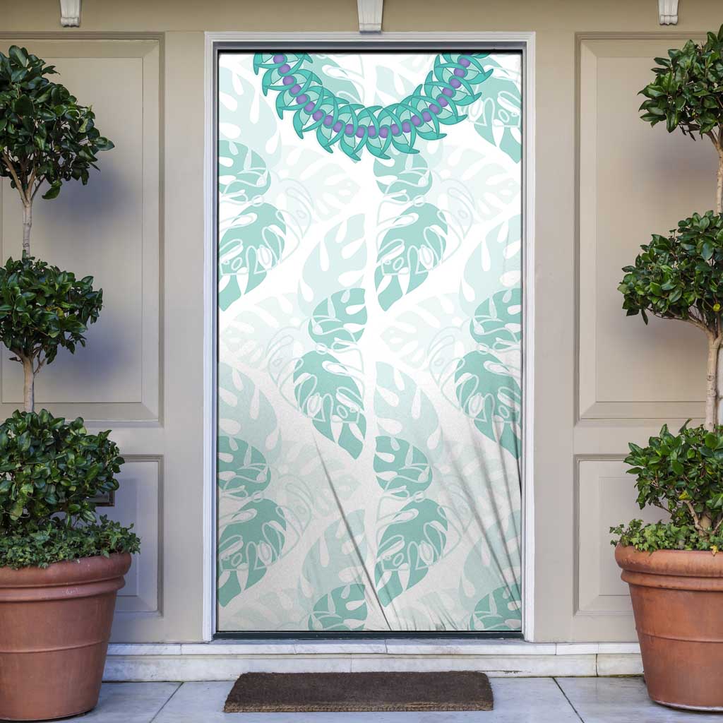 Jade Vine Lei Hawaii Door Cover Aloha Seamless Tropical Leaves - Polynesian Pride
