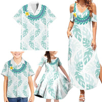 Jade Vine Lei Hawaii Family Matching Summer Maxi Dress and Hawaiian Shirt Aloha Seamless Tropical Leaves - Polynesian Pride