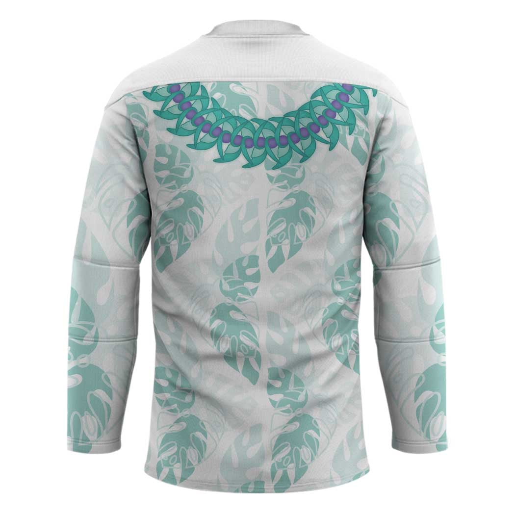Jade Vine Lei Hawaii Hockey Jersey Aloha Seamless Tropical Leaves - Polynesian Pride