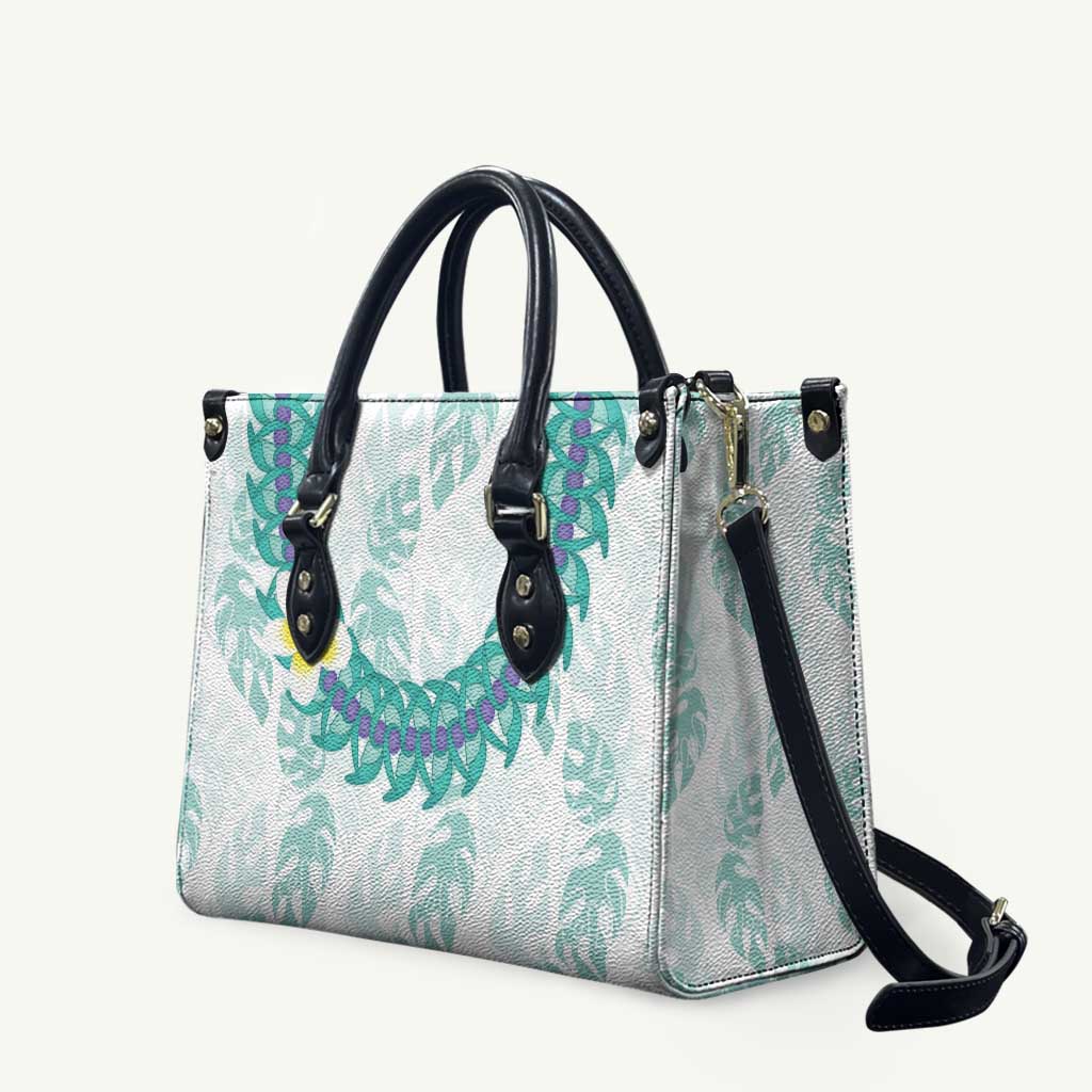 Jade Vine Lei Hawaii Leather Bag Aloha Seamless Tropical Leaves - Polynesian Pride