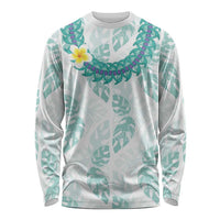 Jade Vine Lei Hawaii Long Sleeve Shirt Aloha Seamless Tropical Leaves LT14 Unisex White - Polynesian Pride