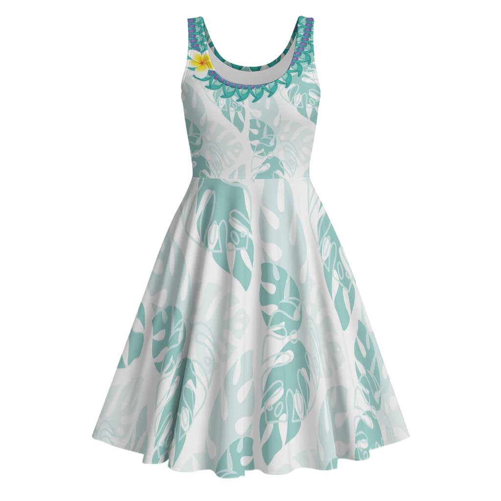 Jade Vine Lei Hawaii Midi Dress Aloha Seamless Tropical Leaves - Polynesian Pride