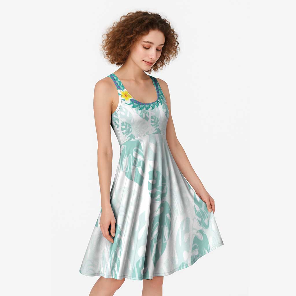 Jade Vine Lei Hawaii Midi Dress Aloha Seamless Tropical Leaves - Polynesian Pride