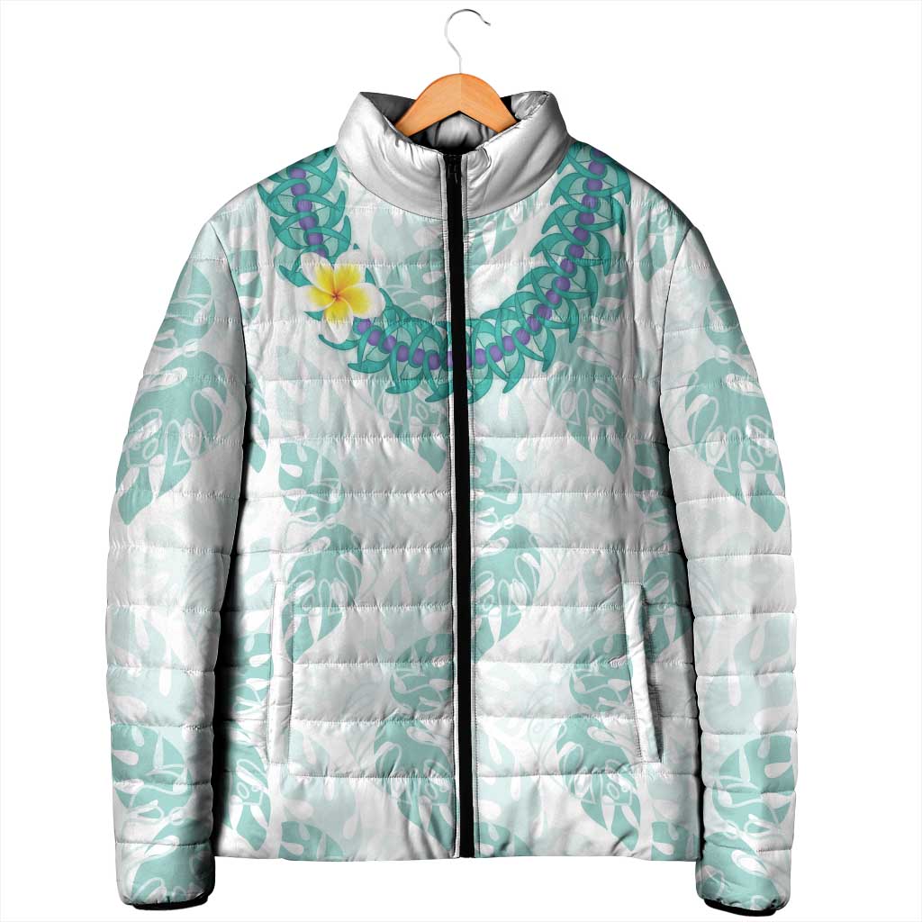 Jade Vine Lei Hawaii Padded Jacket Aloha Seamless Tropical Leaves LT14 - Polynesian Pride