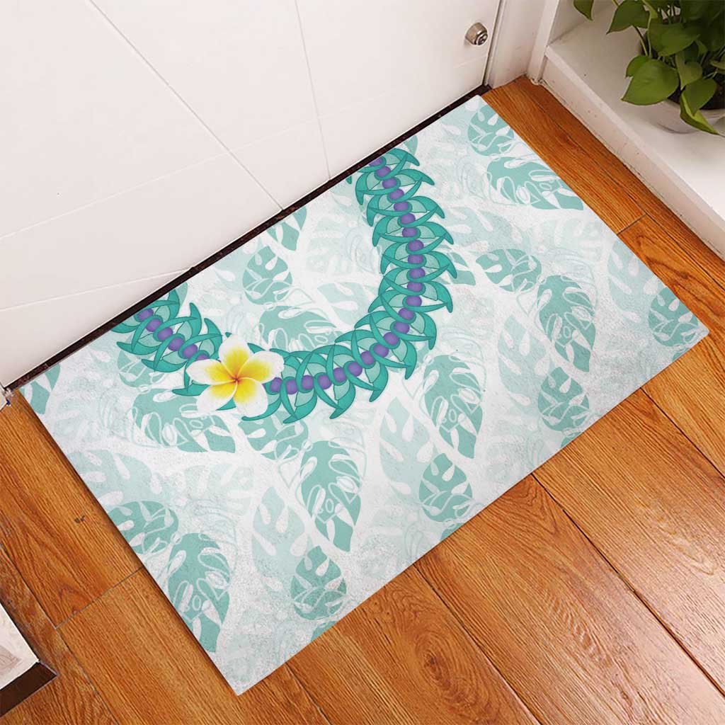 Jade Vine Lei Hawaii Rubber Doormat Aloha Seamless Tropical Leaves LT14 - Polynesian Pride