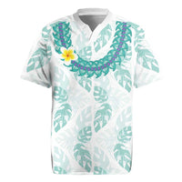 Jade Vine Lei Hawaii Rugby Jersey Aloha Seamless Tropical Leaves LT14 White - Polynesian Pride