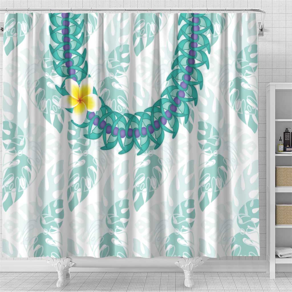 Jade Vine Lei Hawaii Shower Curtain Aloha Seamless Tropical Leaves - Polynesian Pride