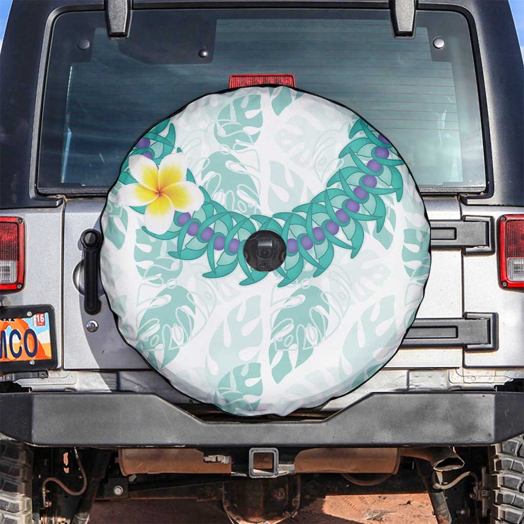 Jade Vine Lei Hawaii Spare Tire Cover Aloha Seamless Tropical Leaves - Polynesian Pride