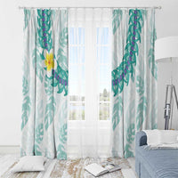 Jade Vine Lei Hawaii Window Curtain Aloha Seamless Tropical Leaves - Polynesian Pride