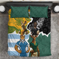 Rugby 2025 Championship Bedding Set Southern Hemisphere Countries Mascots - Polynesian Pride
