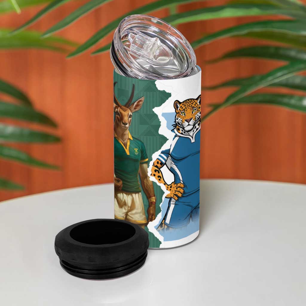 Rugby 2025 Championship 4 in 1 Can Cooler Tumbler Southern Hemisphere Countries Mascots LT14 - Polynesian Pride