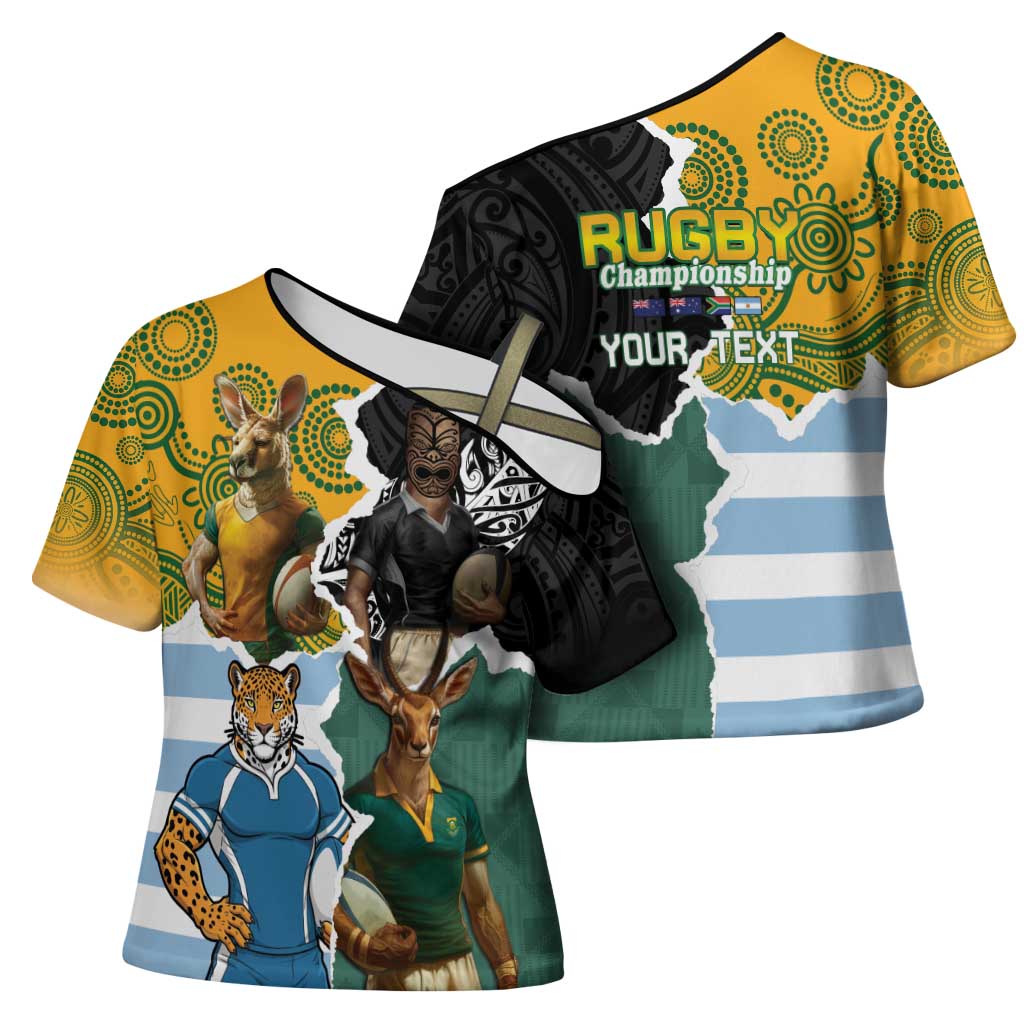 Personalised Rugby 2025 Championship Cross Shoulder Shirt Southern Hemisphere Countries Mascots LT14 - Polynesian Pride