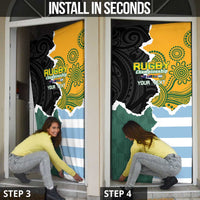 Rugby 2025 Championship Door Cover Southern Hemisphere Countries Mascots - Polynesian Pride