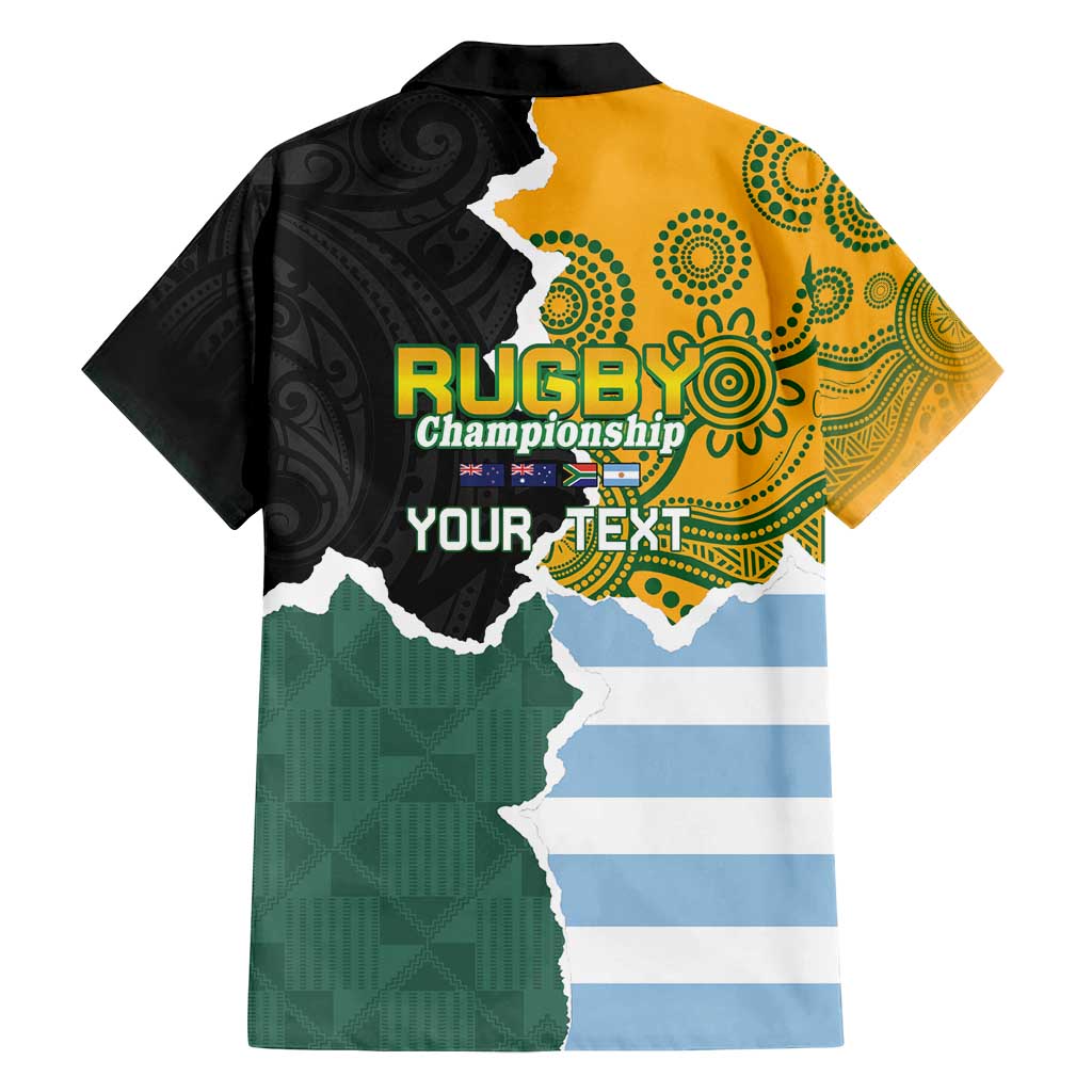 Personalised Rugby 2025 Championship Family Matching Off Shoulder Short Dress and Hawaiian Shirt Southern Hemisphere Countries Mascots - Polynesian Pride