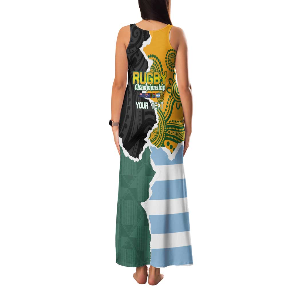 Personalised Rugby 2025 Championship Family Matching Tank Maxi Dress and Hawaiian Shirt Southern Hemisphere Countries Mascots - Polynesian Pride