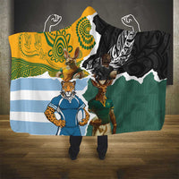 Rugby 2025 Championship Hooded Blanket Southern Hemisphere Countries Mascots - Polynesian Pride