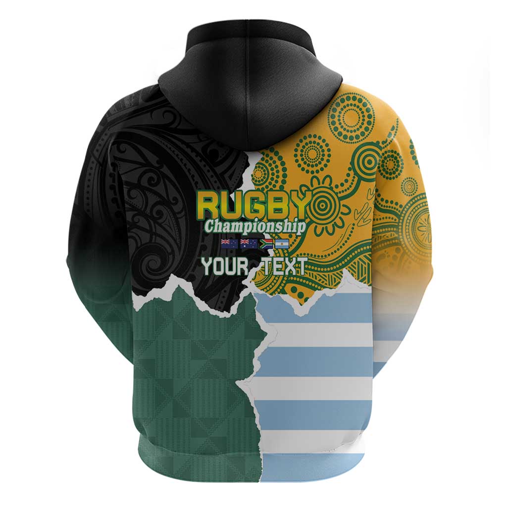 Personalised Rugby 2025 Championship Hoodie Southern Hemisphere Countries Mascots - Polynesian Pride