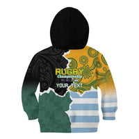 Personalised Rugby 2025 Championship Kid Hoodie Southern Hemisphere Countries Mascots - Polynesian Pride