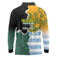Personalised Rugby 2025 Championship Long Sleeve Polo Shirt Southern Hemisphere Countries Mascots LT14 - Polynesian Pride