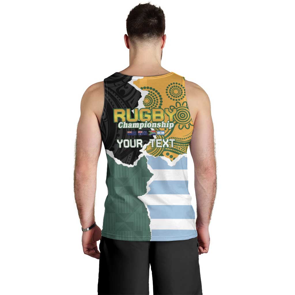 Personalised Rugby 2025 Championship Men Tank Top Southern Hemisphere Countries Mascots LT14 - Polynesian Pride