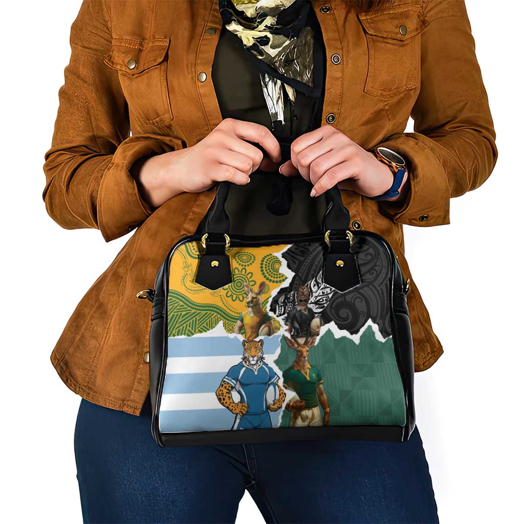 Rugby 2025 Championship Shoulder Handbag Southern Hemisphere Countries Mascots - Polynesian Pride