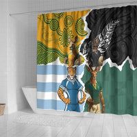 Rugby 2025 Championship Shower Curtain Southern Hemisphere Countries Mascots - Polynesian Pride
