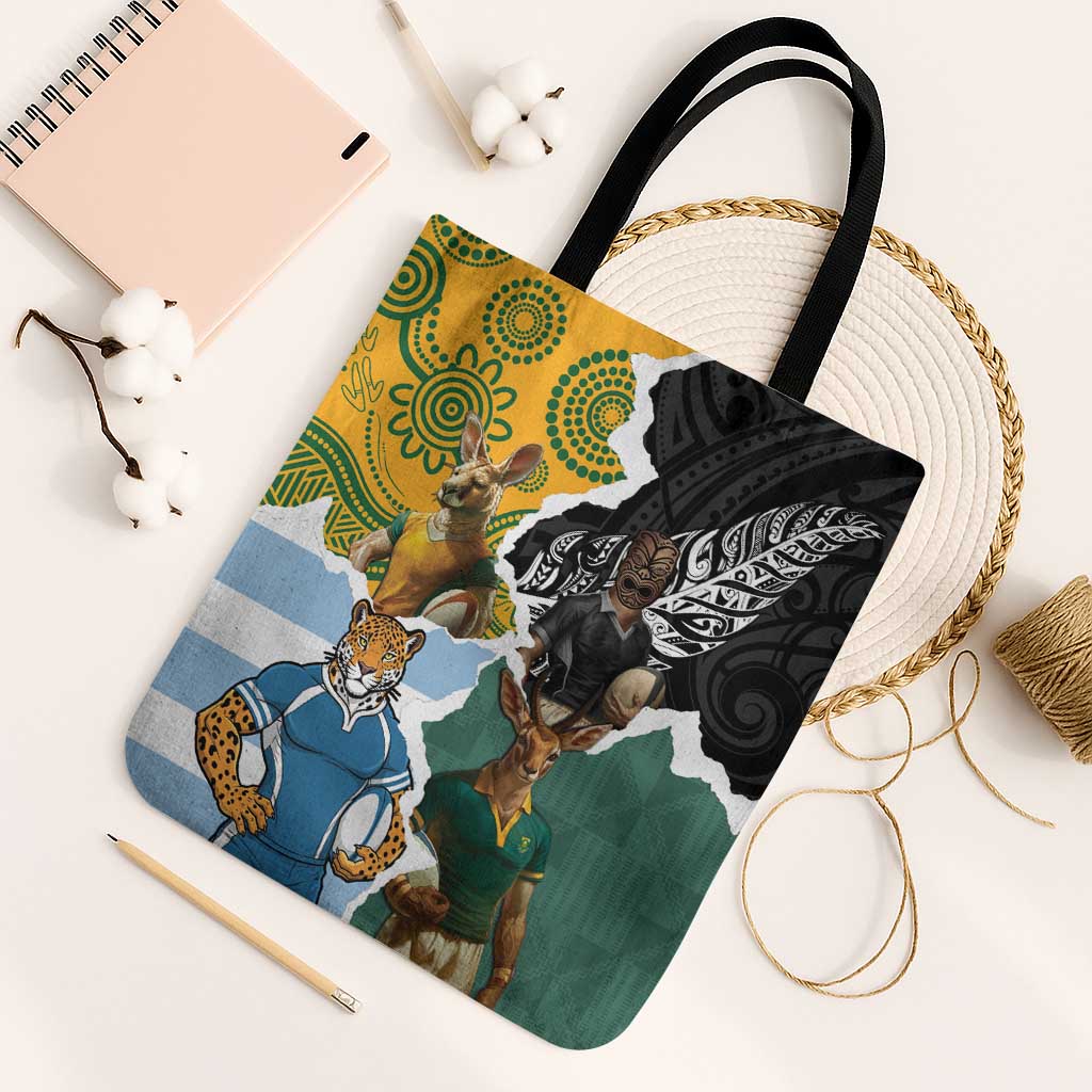 Rugby 2025 Championship Tote Bag Southern Hemisphere Countries Mascots - Polynesian Pride