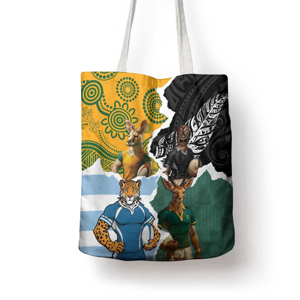 Rugby 2025 Championship Tote Bag Southern Hemisphere Countries Mascots - Polynesian Pride