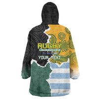 Personalised Rugby 2025 Championship Wearable Blanket Hoodie Southern Hemisphere Countries Mascots LT14 - Polynesian Pride