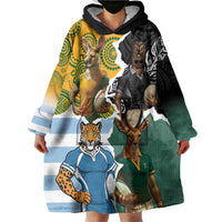 Personalised Rugby 2025 Championship Wearable Blanket Hoodie Southern Hemisphere Countries Mascots LT14 - Polynesian Pride