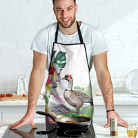 Aloha Hawaii Nene Goose Apron Tropical Flowers Watercolor Stylized LT14 - Polynesian Pride