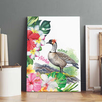 Aloha Hawaii Nene Goose Canvas Wall Art Tropical Flowers Watercolor Stylized LT14 - Polynesian Pride