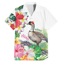 Aloha Hawaii Nene Goose Family Matching Mermaid Dress and Hawaiian Shirt Tropical Flowers Watercolor Stylized - Polynesian Pride