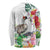 Aloha Hawaii Nene Goose Long Sleeve Shirt Tropical Flowers Watercolor Stylized - Polynesian Pride