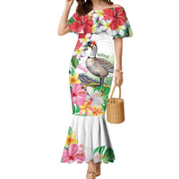Aloha Hawaii Nene Goose Mermaid Dress Tropical Flowers Watercolor Stylized - Polynesian Pride