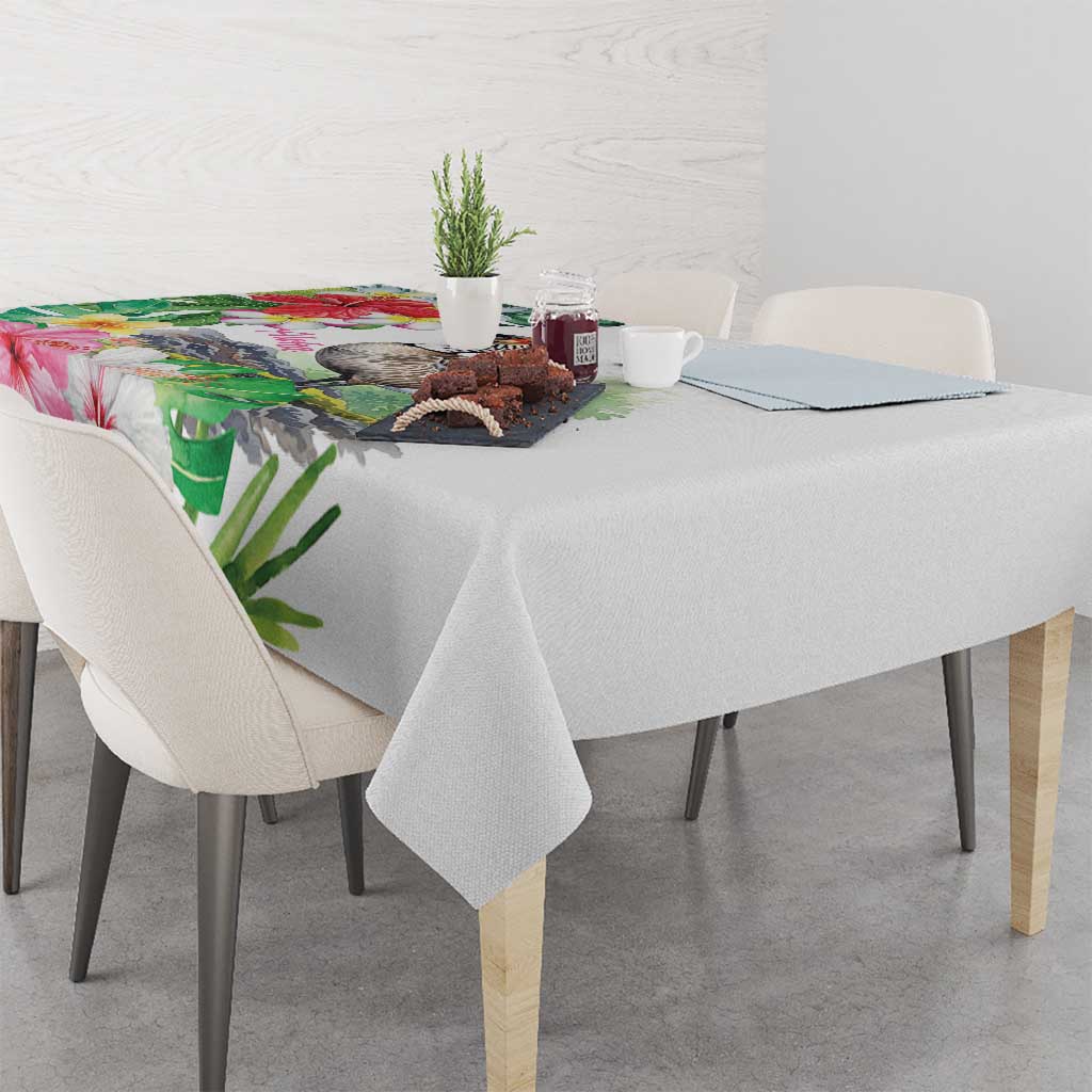 Aloha Hawaii Nene Goose Tablecloth Tropical Flowers Watercolor Stylized LT14 - Polynesian Pride