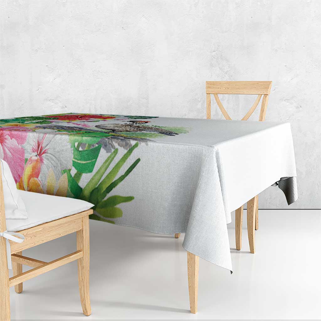 Aloha Hawaii Nene Goose Tablecloth Tropical Flowers Watercolor Stylized LT14 - Polynesian Pride
