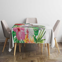 Aloha Hawaii Nene Goose Tablecloth Tropical Flowers Watercolor Stylized LT14 - Polynesian Pride