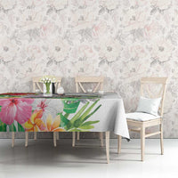 Aloha Hawaii Nene Goose Tablecloth Tropical Flowers Watercolor Stylized LT14 - Polynesian Pride
