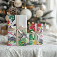 Aloha Hawaii Nene Goose Wrapping Paper Tropical Flowers Watercolor Stylized LT14 - Polynesian Pride