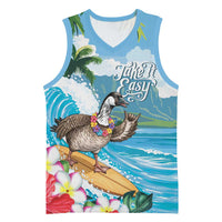 Aloha Hawaii Shaka Nene Goose Basketball Jersey Surfing Take It Easy LT14 Unisex Blue - Polynesian Pride