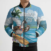 Aloha Hawaii Shaka Nene Goose Bomber Puffer Jacket Surfing Take It Easy LT14 - Polynesian Pride
