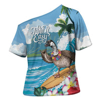 Aloha Hawaii Shaka Nene Goose Cross Shoulder Shirt Surfing Take It Easy LT14 - Polynesian Pride