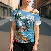 Aloha Hawaii Shaka Nene Goose Cross Shoulder Shirt Surfing Take It Easy LT14 - Polynesian Pride