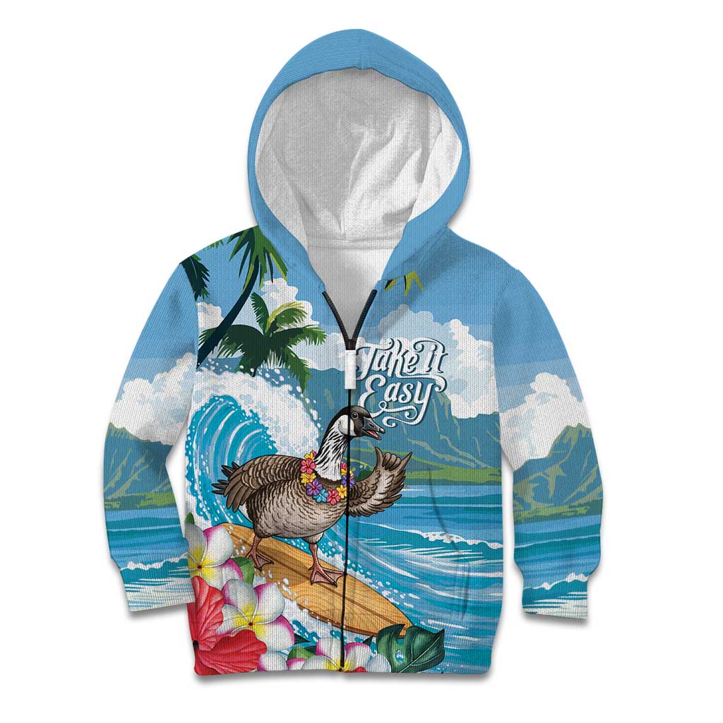 Aloha Hawaii Shaka Nene Goose Kid Hoodie Surfing Take It Easy - Polynesian Pride